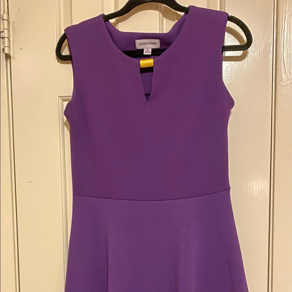 Shelby & Palmer adorable purple dress with gold detailing size 6